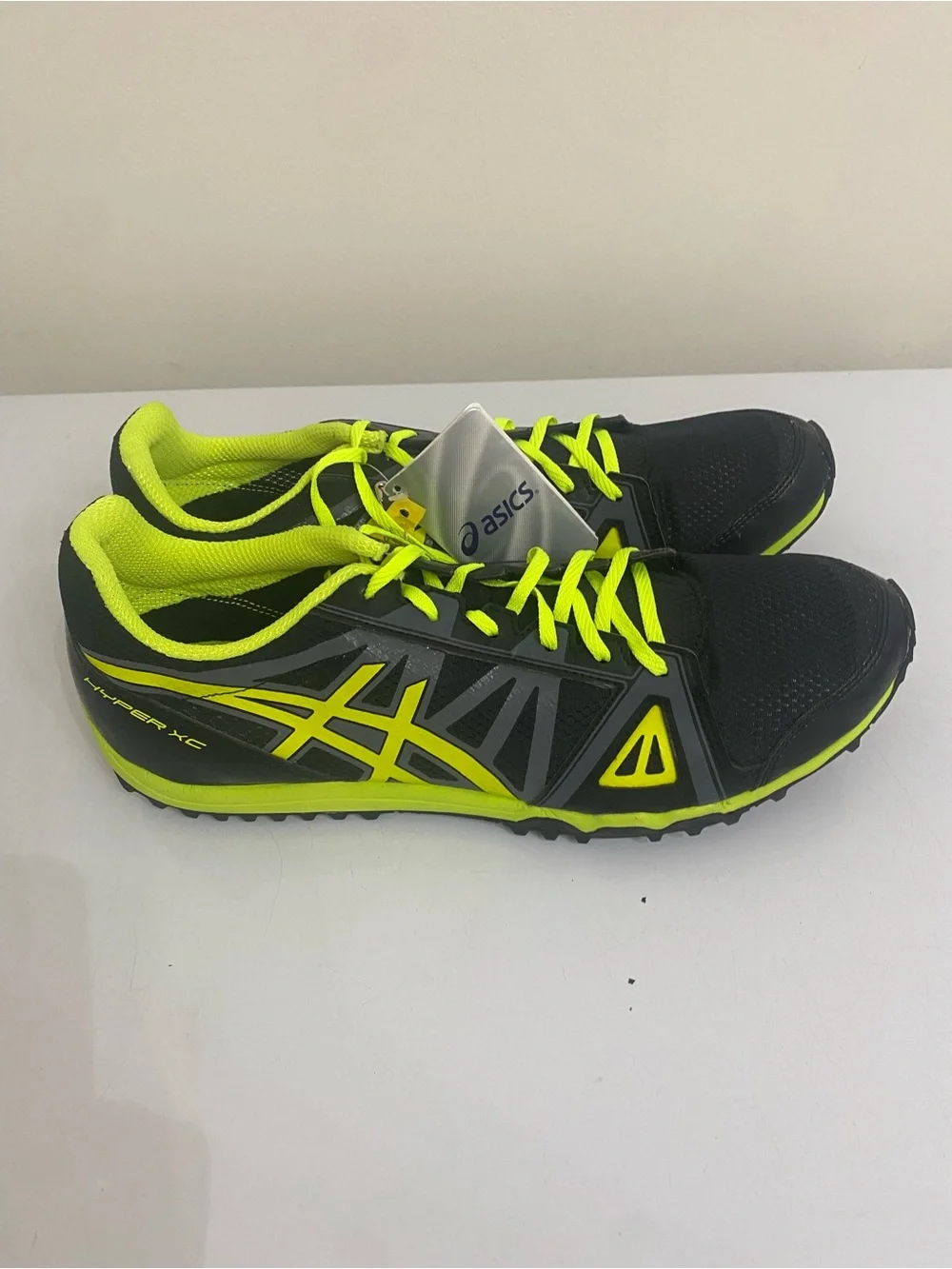 Asics Black and Neon Yellow Men's Athletic Running Shoes
